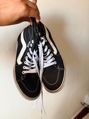 Vans Black and White High-Top Skate Sneakers